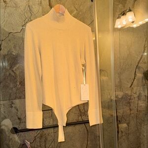 Athleta Beige Turtleneck Bodysuit